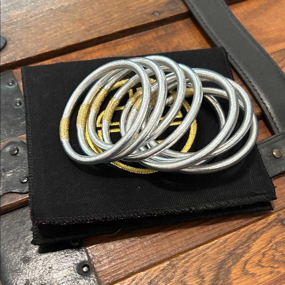 BudhaGirl silver bangles, size medium